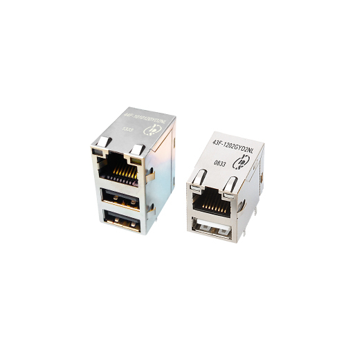 43F/44F Series 10/100 Base-T TAB Up USB Integrated RJ45 Jack With Magnetics